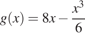 g левая круг­лая скоб­ка x пра­вая круг­лая скоб­ка =8x минус дробь: чис­ли­тель: x в кубе , зна­ме­на­тель: 6 конец дроби 