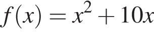 f левая круг­лая скоб­ка x пра­вая круг­лая скоб­ка =x в квад­ра­те плюс 10x