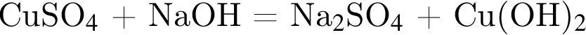 СuSО_4$ плюс NaOH = Na_2$SO_4$ плюс Cu левая круг­лая скоб­ка OH пра­вая круг­лая скоб­ка _2