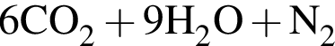 \ChemForm6CO_2 плюс 9H_2O плюс N_2_