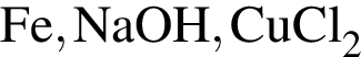 \ChemFormFe, NaOH, CuCl_2