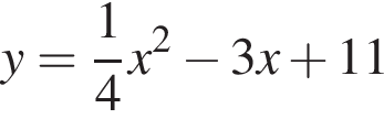 y= дробь: чис­ли­тель: 1, зна­ме­на­тель: 4 конец дроби x в квад­ра­те минус 3x плюс 11