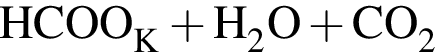 \ChemFormHCOO_K плюс H_2O плюс CO_2