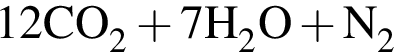 \ChemForm12CO_2 плюс 7H_2O плюс N_2_