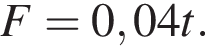 F=0,04t.