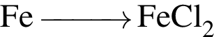 \ChemFormFe \reactrarrow0pt1 cm FeCl_2