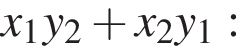 x_1y_2 плюс x_2y_1: