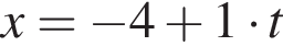 x= минус 4 плюс 1 умно­жить на t
