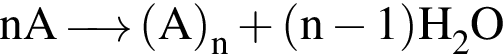 \ChemFormnA \reactrarrow0pt0.5 cm левая круг­лая скоб­ка A пра­вая круг­лая скоб­ка _n плюс левая круг­лая скоб­ка n минус 1 пра­вая круг­лая скоб­ка H_2O