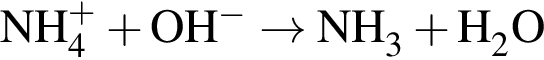 \ChemFormNH_4 в сте­пе­ни п люс плюс OH в сте­пе­ни м инус \to NH_3 плюс H_2O