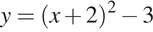 y= левая круг­лая скоб­ка x плюс 2 пра­вая круг­лая скоб­ка в квад­ра­те минус 3
