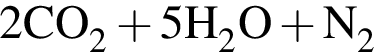 \ChemForm2CO_2 плюс 5H_2O плюс N_2_