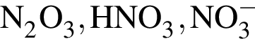 \ChemFormN_2O_3, HNO_3, NO_3 в сте­пе­ни левая круг­лая скоб­ка минус пра­вая круг­лая скоб­ка 