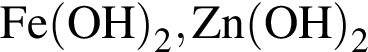 \ChemFormFe левая круглая скобка OH правая круглая скобка _2, Zn левая круглая скобка OH правая круглая скобка _2
