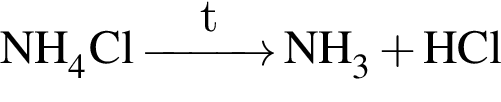 \ChemForm NH_4Cl \reactrarrow0pt1 cmt NH_3 плюс HCl