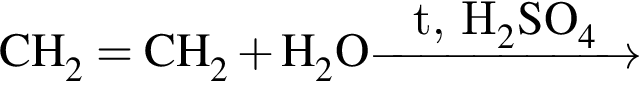 \ChemFormCH_2 = CH_2 плюс H_2O \reactrarrow0pt2cmt, H_2SO_4