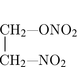 \tetrahedral3== левая круг­лая скоб­ка yl пра­вая круг­лая скоб­ка ;0==CH$_2$ минус минус минус ONO$_2$;3==CH$_2$ минус минус минус NO$_2$ 