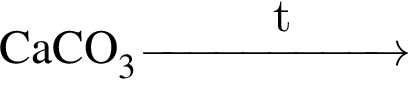 \ChemForm CaCO_3 \reactrarrow0pt2 cm t