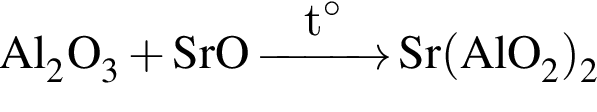 \ChemFormAl_2O_3 плюс SrO \reactrarrow0pt1 cmt гра­ду­сов Sr левая круг­лая скоб­ка AlO_2 пра­вая круг­лая скоб­ка _2