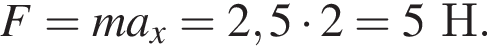 F=ma_x=2,5 умно­жить на 2 = 5Н.