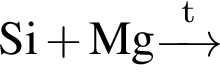 \ChemFormSi плюс Mg\reactrarrow0pt0.5 cm\scriptsize t