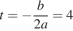 t= минус дробь: чис­ли­тель: b, зна­ме­на­тель: 2a конец дроби =4 