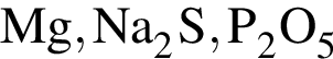 \ChemFormMg, Na_2S, P_2O_5