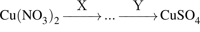 \ChemFormCu левая круг­лая скоб­ка NO_3 пра­вая круг­лая скоб­ка _2 \reactrarrow0pt1 cmX ... \reactrarrow0pt1 cmY CuSO_4