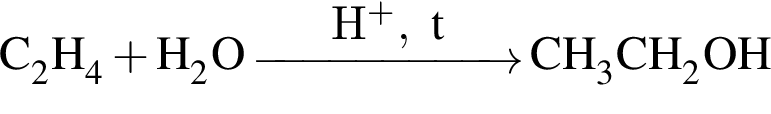 \ChemFormC_2H_4 плюс H_2O \reactrarrow0pt2 cmH в сте­пе­ни п люс , tCH_3CH_2OH