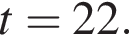 t=22.