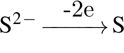 \ChemFormS в квад­ра­те в сте­пе­ни м инус \reactrarrow0pt1,0 cm минус 2e S