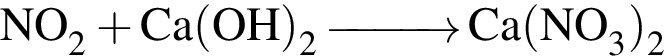\ChemFormNO_2 плюс Ca левая круг­лая скоб­ка OH пра­вая круг­лая скоб­ка _2 \reactrarrow0pt1cm Ca левая круг­лая скоб­ка NO_3 пра­вая круг­лая скоб­ка _2 