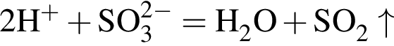 \ChemForm2H в сте­пе­ни левая круг­лая скоб­ка плюс пра­вая круг­лая скоб­ка плюс SO_3 в сте­пе­ни левая круг­лая скоб­ка 2 минус пра­вая круг­лая скоб­ка = H_2O плюс SO_2\uparrow