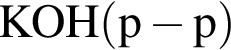 \ChemFormKOH левая круг­лая скоб­ка p минус p пра­вая круг­лая скоб­ка 