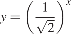 y= левая круг­лая скоб­ка дробь: чис­ли­тель: 1, зна­ме­на­тель: ко­рень из: на­ча­ло ар­гу­мен­та: 2 конец ар­гу­мен­та конец дроби пра­вая круг­лая скоб­ка в сте­пе­ни x 