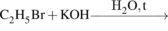 \ChemFormC_2H_5Br плюс KOH \reactrarrow0pt2 cmH_2O, t