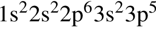 \ChemForm1s в квад­ра­те 2s в квад­ра­те 2p в сте­пе­ни 6 3s в квад­ра­те 3p в сте­пе­ни 5 