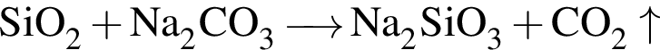\ChemFormSiO_2 плюс Na_2CO_3 \reactrarrow0 pt0.5 cm Na_2SiO_3 плюс CO_2\uparrow