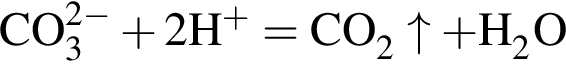 \ChemFormCO_3 в сте­пе­ни левая круг­лая скоб­ка 2 минус пра­вая круг­лая скоб­ка плюс 2H в сте­пе­ни левая круг­лая скоб­ка плюс пра­вая круг­лая скоб­ка = CO_2\uparrow плюс H_2O