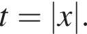 t=|x|.