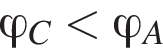 \varphi_C мень­ше \varphi_A