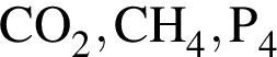 \ChemFormCO_2, CH_4, P_4