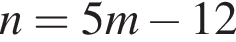 n=5m минус 12