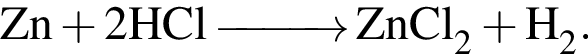 \ChemFormZn плюс 2HCl \reactrarrow0pt1 cm ZnCl_2 плюс H_2.