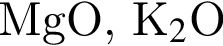 MgO, К_2$O