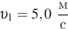  v _1 = 5,0 дробь: чис­ли­тель: м, зна­ме­на­тель: с конец дроби 