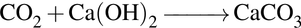 \ChemFormCO_2 плюс Ca левая круг­лая скоб­ка OH пра­вая круг­лая скоб­ка _2 \reactrarrow0pt1 cm CaCO_3