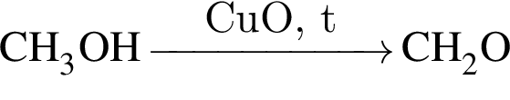 \ChemFormCH_3OH \reactrarrow0pt2 cmCuO, tCH_2O
