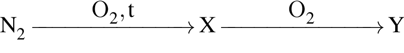 \ChemFormN_2 \reactrarrow0pt2.5 cmO_2, t X \reactrarrow0pt2.5 cmO_2 Y