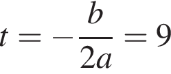 t= минус дробь: чис­ли­тель: b, зна­ме­на­тель: 2a конец дроби =9 